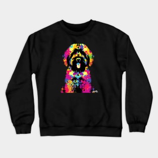 Black Russian Terrier Dog Colorful Stencil Crewneck Sweatshirt